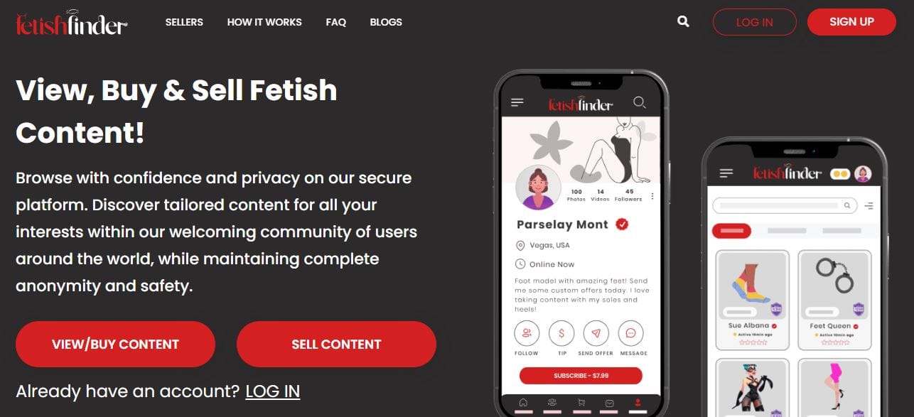 View buy or sell fetish content on FetishFinder